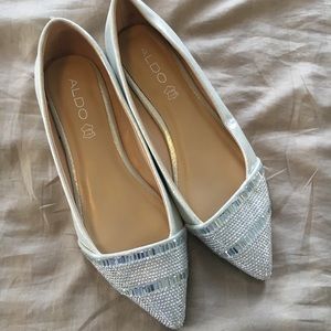 ALDO Rhinestone Flats formal wedding silver